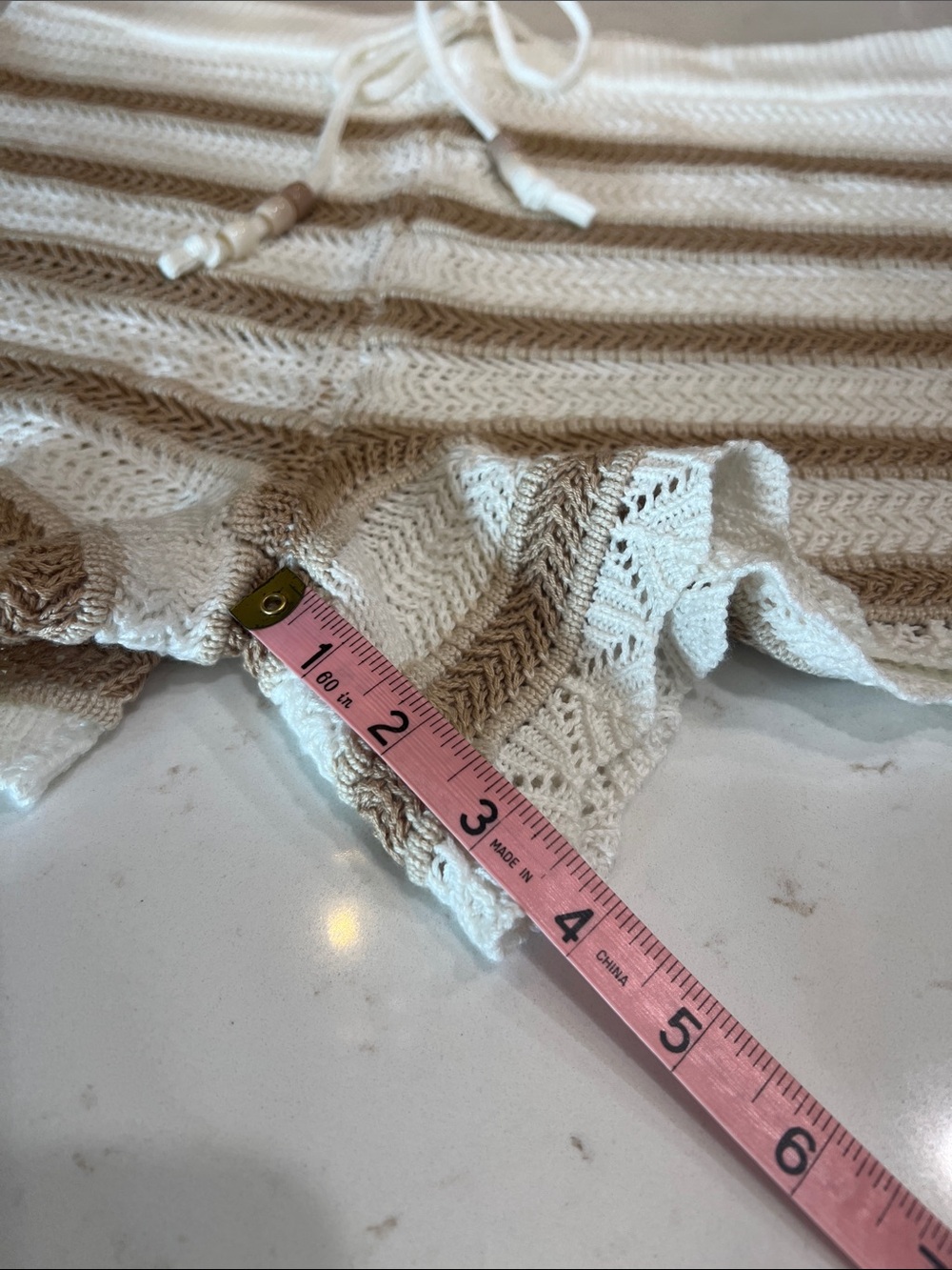 Madden NYC Crochet Knit Scalloped Hem Stripe Shorts XXL NWT - Picture 9 of 9